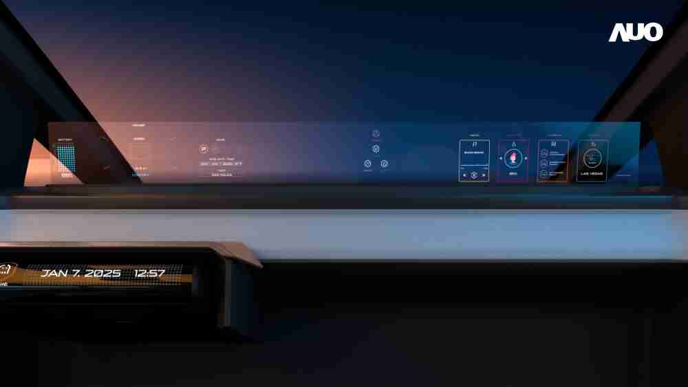 口袋牛店无界透明显示接口(Horizon Image Glass)透过车运算方案整合仪表板、、中控台及副驾显示器，，，一体式全景呈现，，，提供乘用者清晰的前方视野、、、、行车必要信息与娱乐功能